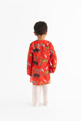 Chidiya ghar ki sair Red Kurta and Pyjama set