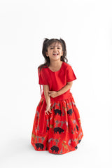 Red Chidiya Ghar Ki Sair Lehenga, Choli And Dupatta Set