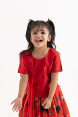 Red Chidiya Ghar Ki Sair Lehenga, Choli And Dupatta Set