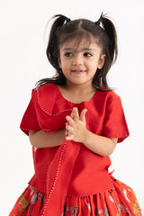 Red Chidiya Ghar Ki Sair Lehenga, Choli And Dupatta Set