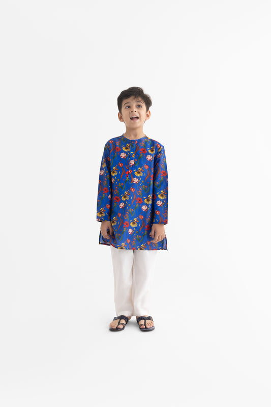 Chattur Tota Royal Blue Kurta and Pyjama set