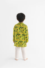 Jaadui Jungle Lime Kurta and Pyjama set