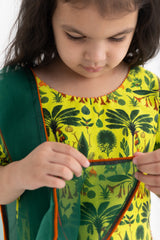Jaadui Jungle Lime Lehenga, Choli & Dupatta