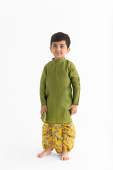Sunderban Mustard dhoti and olive kurta