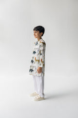 Ivory Chidiya Ghar Ki Sair Kurta Pyjama Set