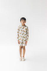 Ivory Tendua Raj Kumar Shirt And Short Set