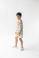 Ivory Tendua Raj Kumar Shirt And Short Set