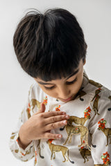 Ivory Tendua Raj Kumar Shirt And Short Set