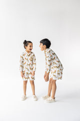Ivory Tendua Raj Kumar Shirt And Short Set