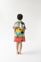 Multi Color Chidiya Ghar Ki Sair Robe