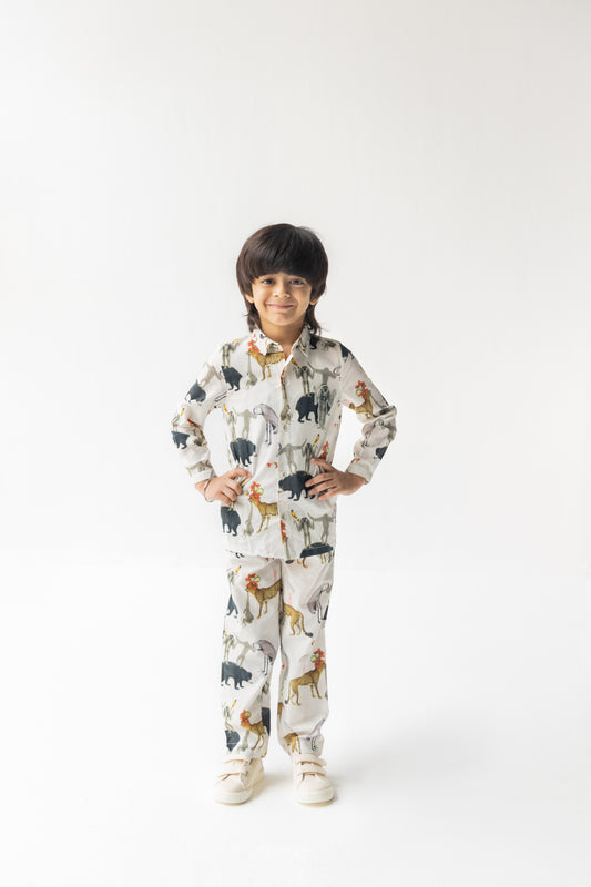 Ivory Chidiya Ghar Ki Sair Shirt And Pant Set