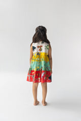 Multicolor Chidiya Ghar Ki Sair Multi Color Tier Dress