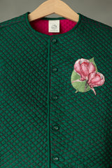 Sadabahar quilted long jacket, kurta pajama set