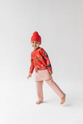 Red And Blush Chidiya Ghar Ki Sair Bandhgala, Kurta And Pyjama Set