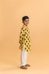 Yellow Kela Chor Langur Kurta and Pyjama