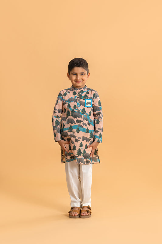 Blush Genda Kurta and Pyjama