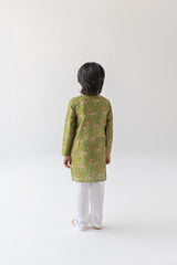 Olive Tendua Raj Kumar Kurta And Pyjama Set