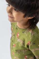 Olive Tendua Raj Kumar Kurta And Pyjama Set