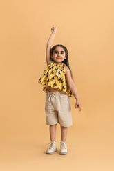 Yellow Kela Chor Langur Tie-Up Top