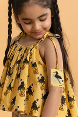 Yellow Kela Chor Langur Tie-Up Top