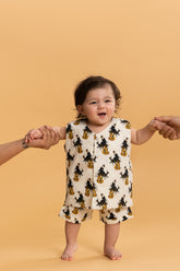 Ivory Kela Chor Langur Vest & Shorts