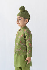 Olive Tendua Rajkumar Bandhgala, Kurta And Pyjama Set
