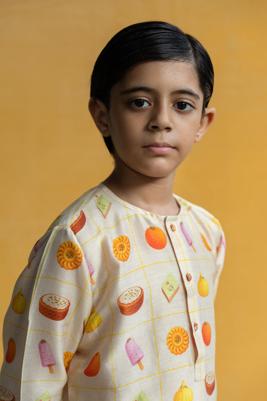 Mithai Box Printed Kurta Pyjama Set