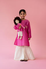 Gulab kulfi kurta, sharara and dupatta set