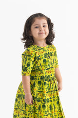 Jaadui Jungle Lime Kalidar Kurta and Pyjama