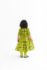 Jaadui Jungle Lime Kalidar Kurta and Pyjama