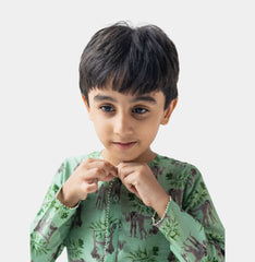 Mint And Blush Shararti Bandar Kurta And Pyjama Set