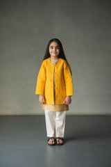 Sunhara quilted long jacket, Kurta & Pyjama set