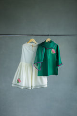 Sadabahar Green & Ivory Sharara set with Dupatta