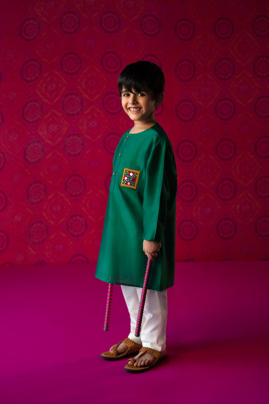 Abhla Emerald Green Kurta Pajama (limited edition)