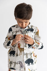 Ivory Chidiya Ghar Ki Sair Shirt And Short Set