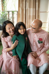 Sadabahar quilted long jacket, kurta pajama set