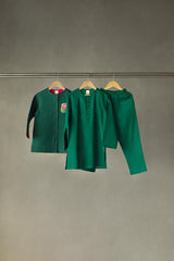 Sadabahar quilted long jacket, kurta pajama set