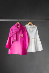 Gulab kulfi kurta, sharara and dupatta set