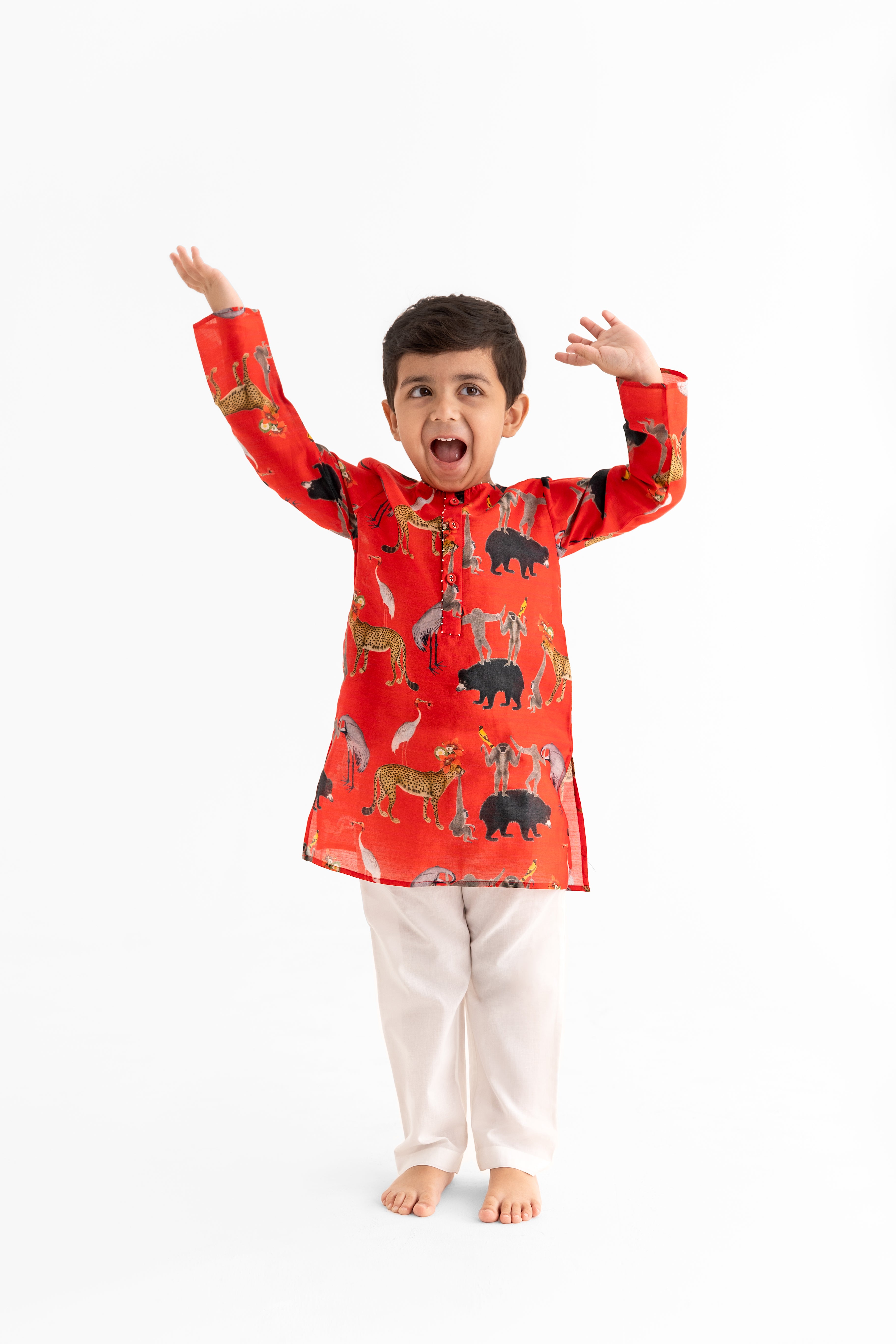 Chidiya ghar ki sair  Red Kurta and Pyjama set