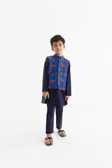 Chidiya Rani Badi Sayani Ink Blue Bandi, Kurta and Pyjama