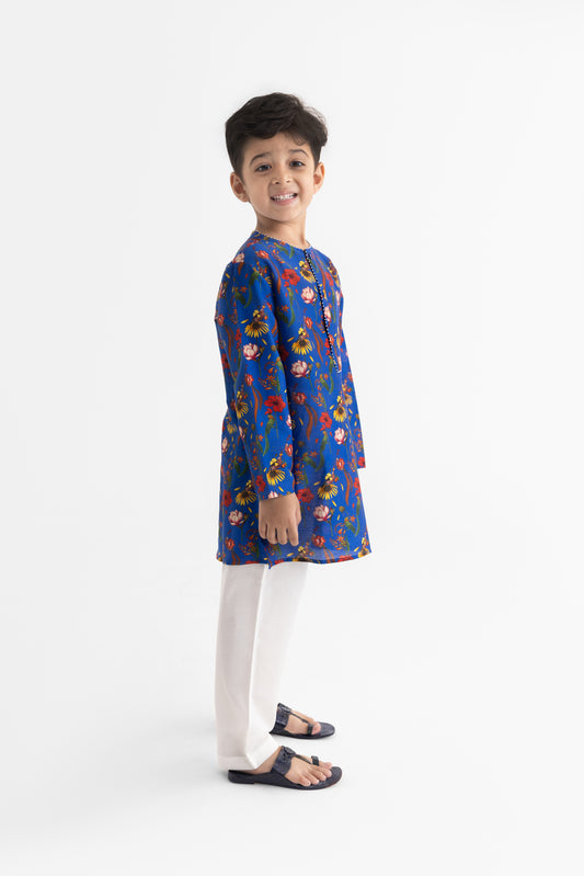 Chattur Tota  Royal Blue Kurta and Pyjama set