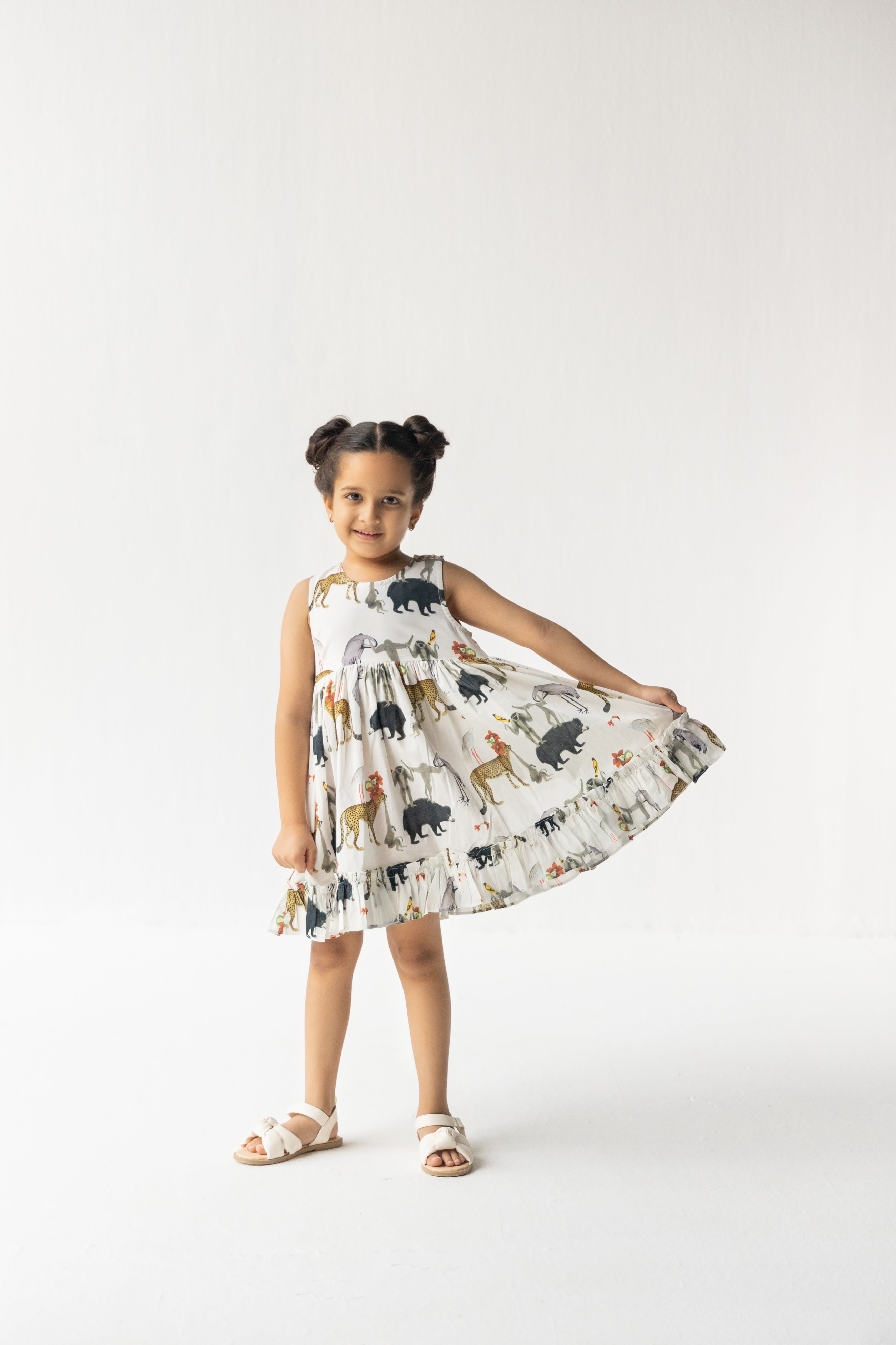 Ivory Chidiya Ghar Ki Sair Ruffle Short Dress