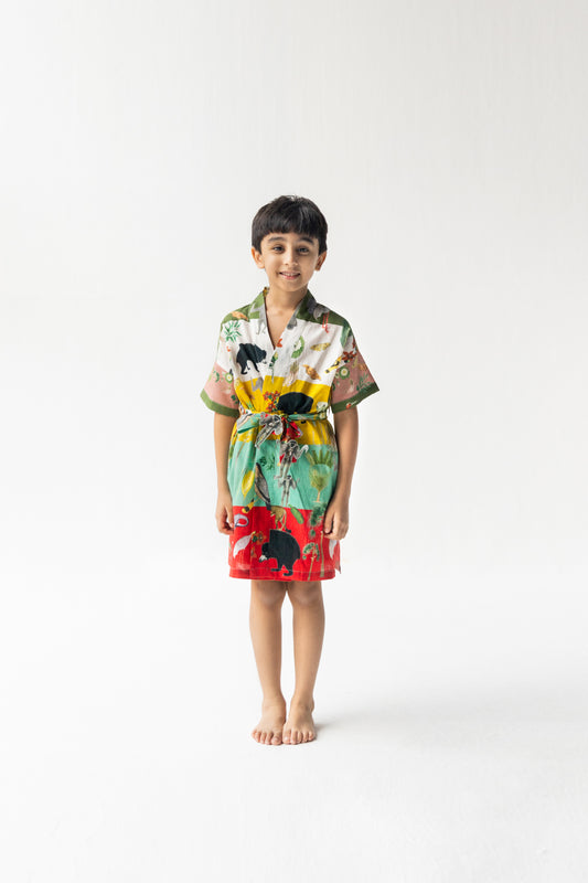 Multi Color Chidiya Ghar Ki Sair  Robe