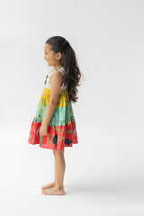 Multicolor Chidiya Ghar Ki Sair Multi Color Tier Dress