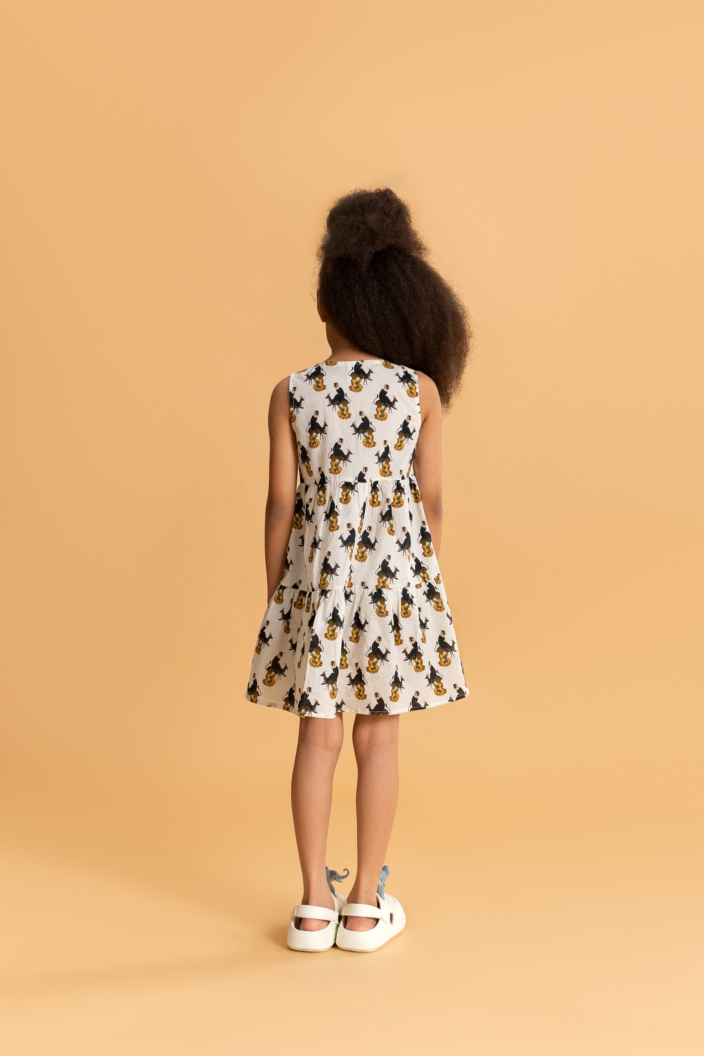 Ivory Kela Chor Langur Tier Dress
