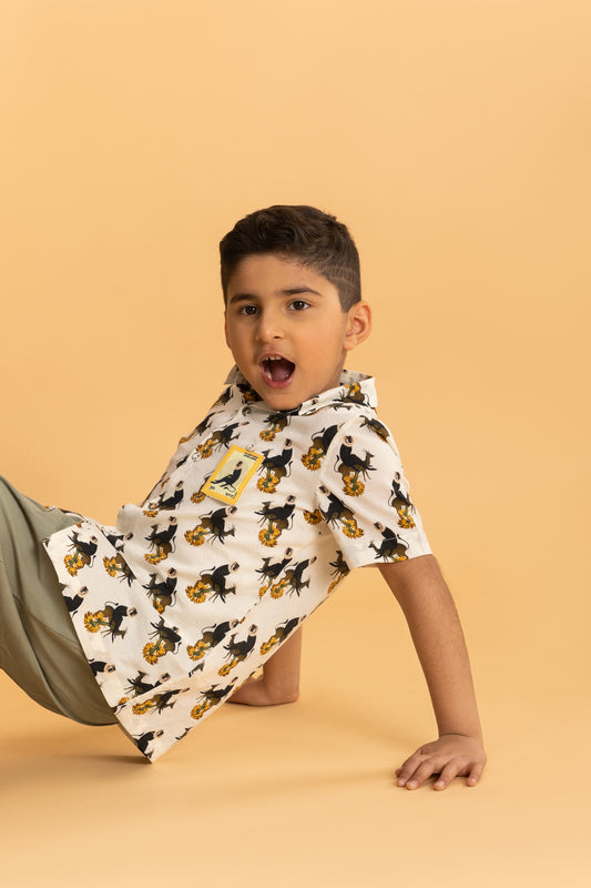 Ivory Kela Chor Langur Shirt