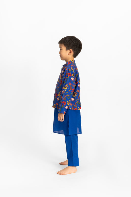 Chattur Tota  Royal Blue Bandhgala, Kurta and Pyjama