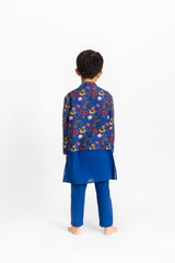 Chattur Tota  Royal Blue Bandhgala, Kurta and Pyjama
