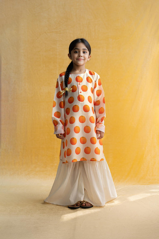 Motichoor laddoo printed kurta & sharara set