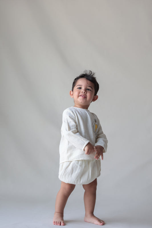 Natkhat Bandar baby shirt and brief set